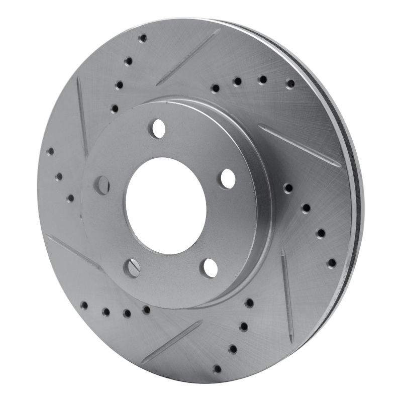 Ford Escape Brake Rotor (1) - Front Left - R1 Concepts - Drilled & Slotted - Silver - `01-`07
